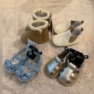 Bundle of new baby infant shoes 3-6 months